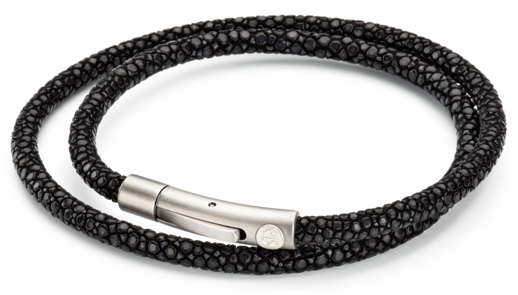Bracelet stingray leather stainless steel, Black | Manufactum